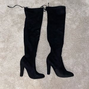 Steve Madden Over-the-Knee Black Suede Boots